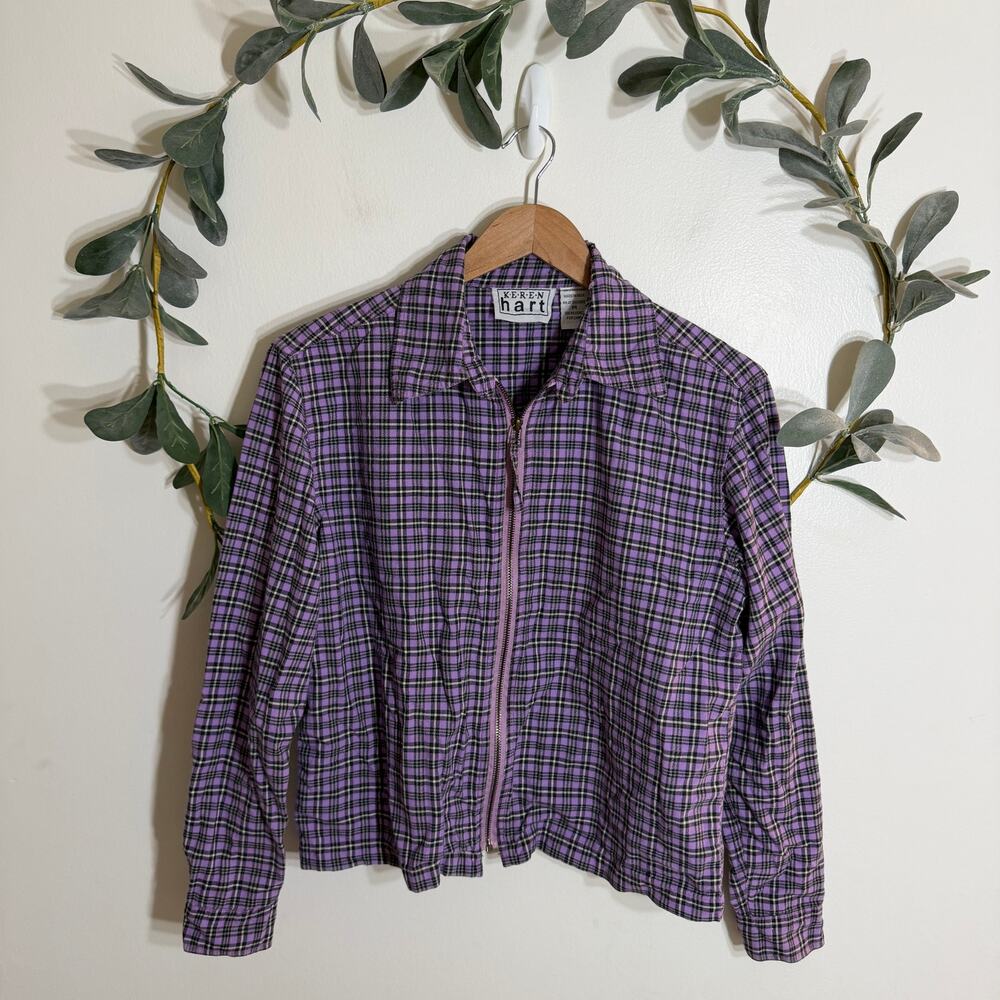 Keren Hart Purple Plaid Jacket